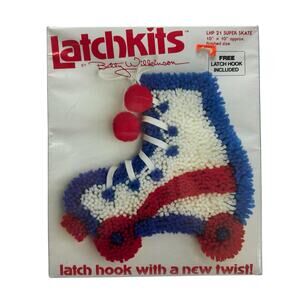 LATCHKITS *NEW* Super Skate Latch Hook Art Kit 1980 Betty Wilkinson LHP21 10x10